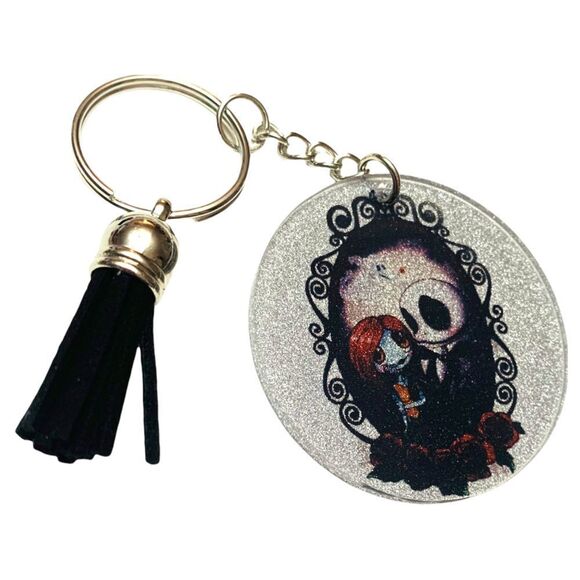 Nightmare Before Christmas Jack & Sally Keychain - Picture 1 of 1